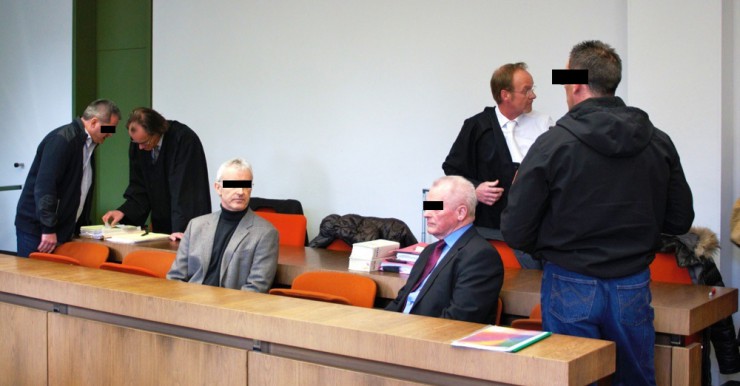 Heute ging die Verhandlung um den Rottach Raub in die vorletzte Rund. v.l.n.r.: Thomas W., Ralf K., Bernd K., Ingo W.